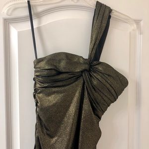 Black and gold shimmer Cache dress